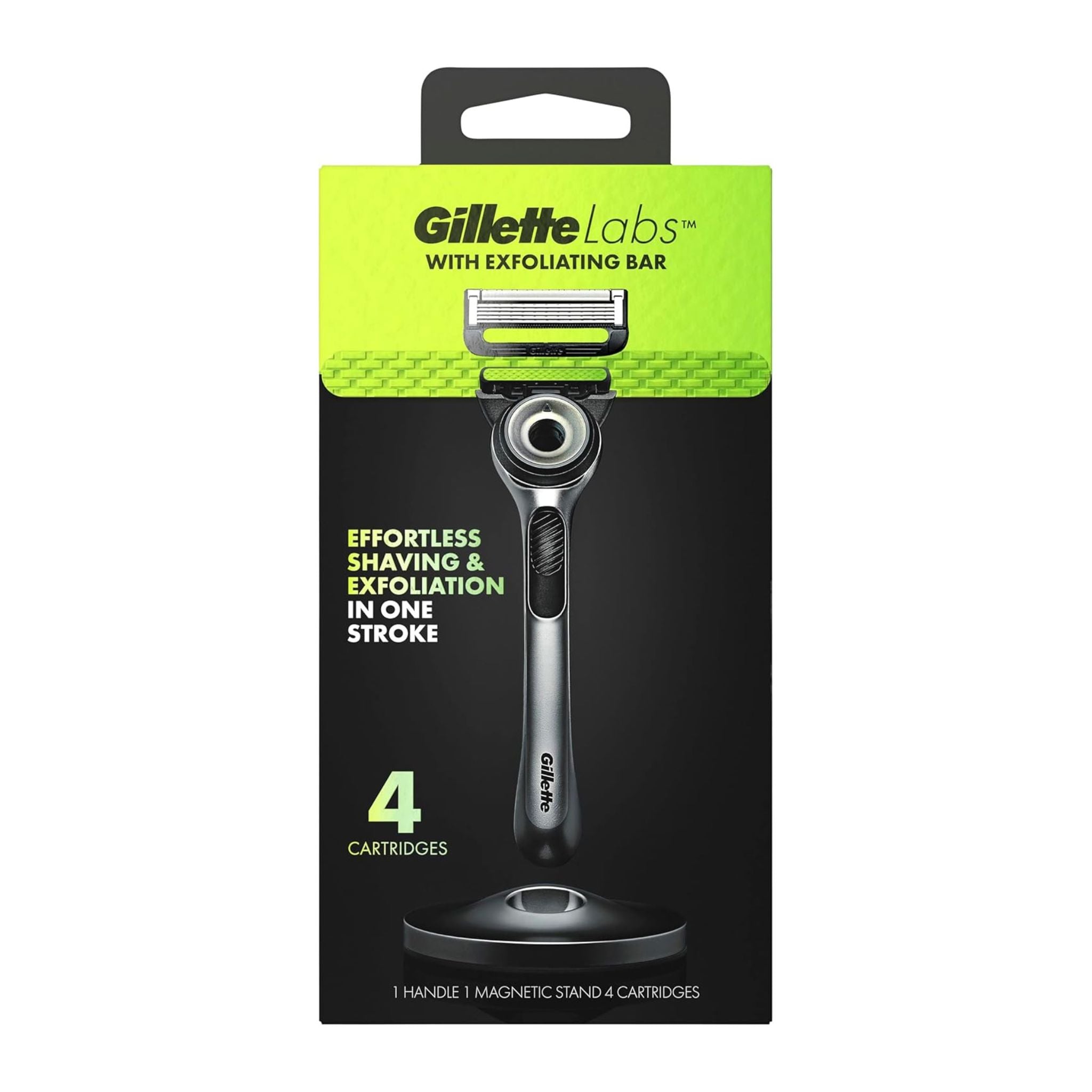Gillette Labs razor packaging with green and black design