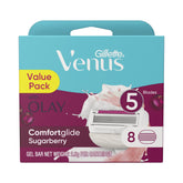 Front packaging of Gillette Venus ComfortGlide Sugarberry Razor Refills