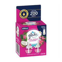 Glade Exotic Tropical Blossoms refill packaging on a white background