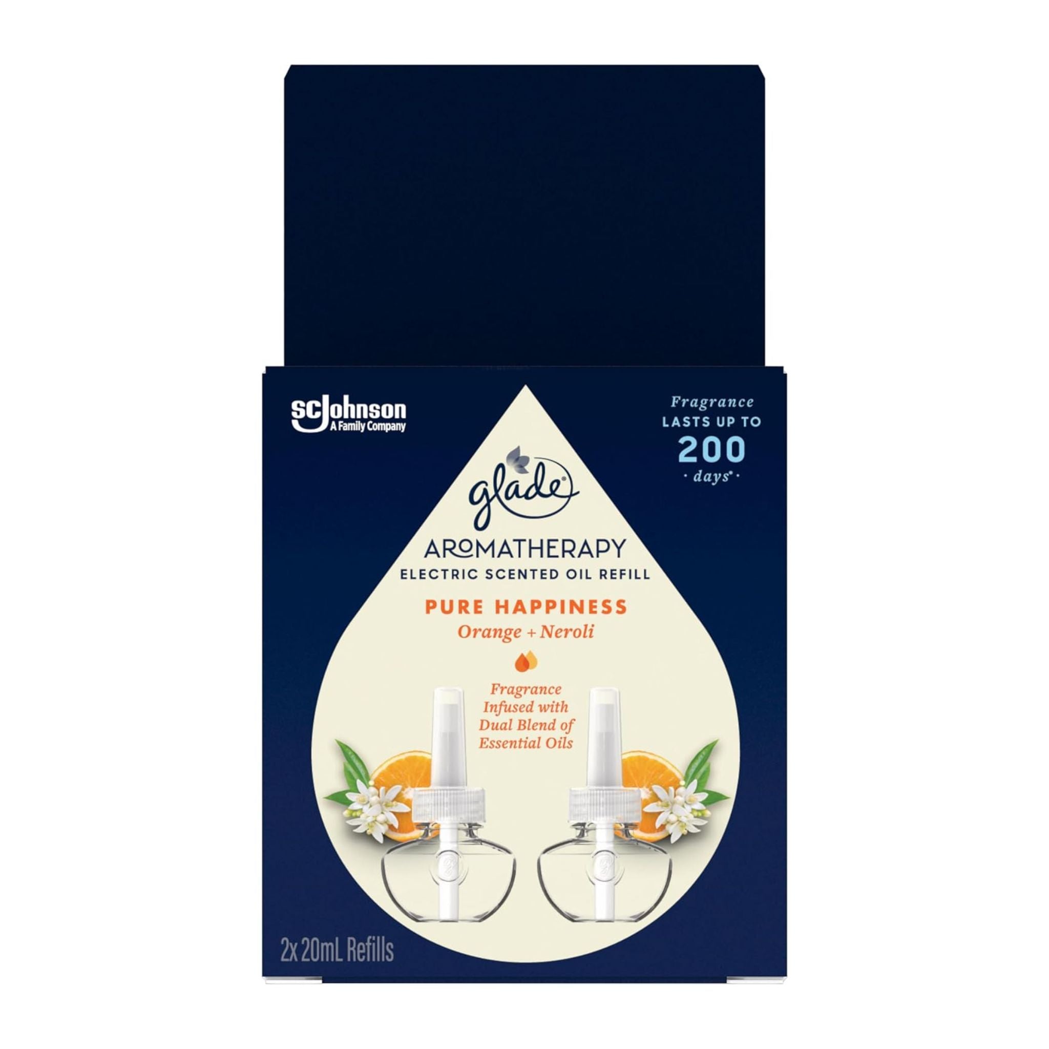 Glade Aromatherapy electric scented oil refill packaging on a white background