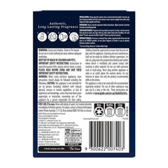 Back label of a product with text, symbols, and a barcode on a white background