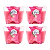 Four packages of Glade Exotic Tropical Blossoms air fresheners on a white background