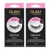 Two packages of Glam by Manicare lift and curl eyelashes on a white background