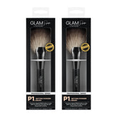 Two Glam Pro makeup brushes in packaging on a white background