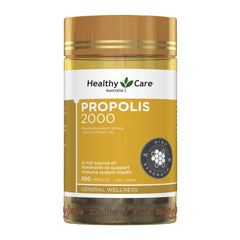Healthy Care Propolis 2000 supplement container on a white background