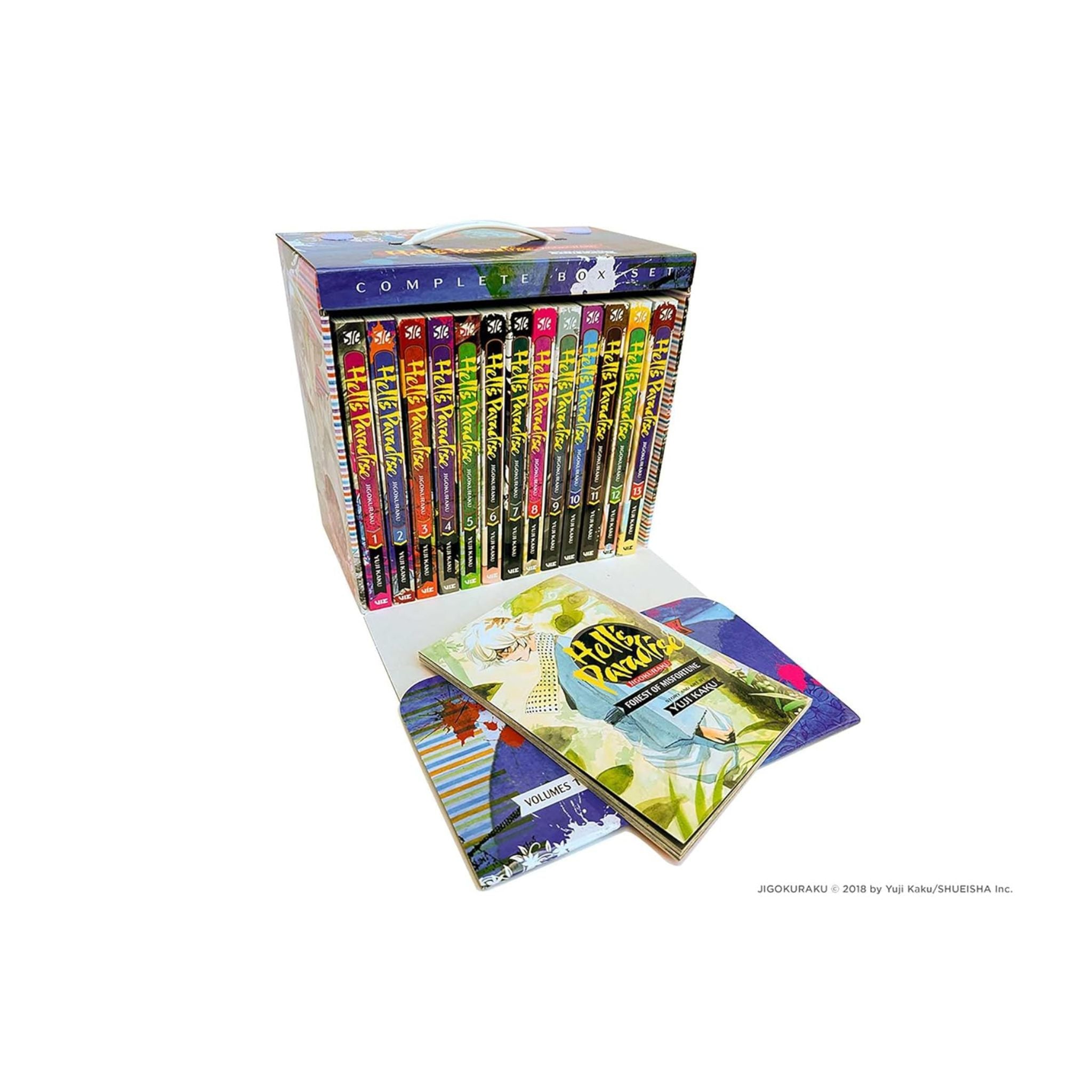 Collection of animated books with colorful covers on a white background