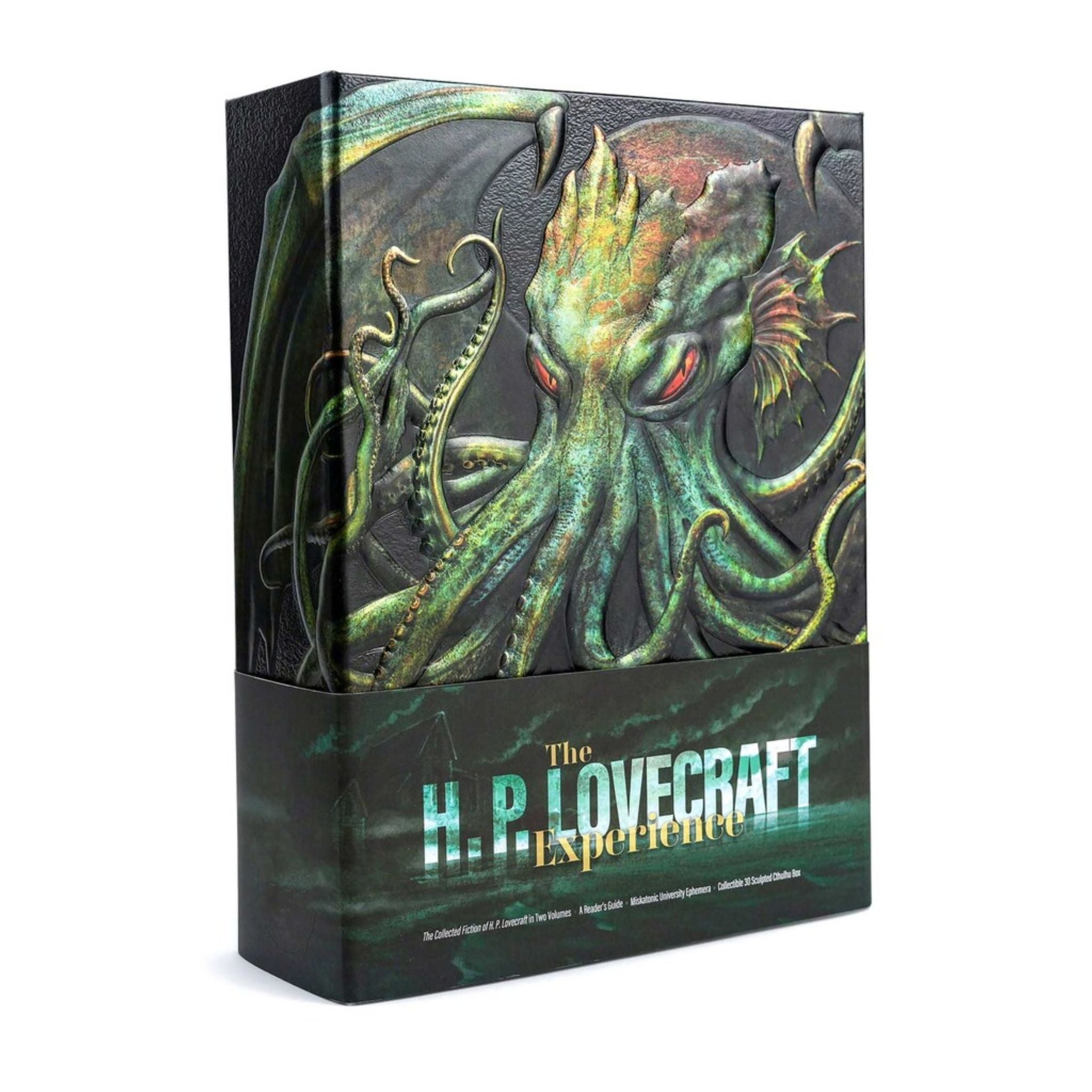 The H. P. Lovecraft Experience deluxe box set featuring illustrated cosmic horror cover art
