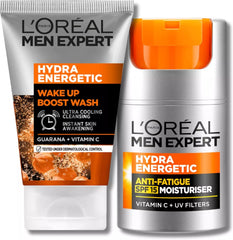 Front view of L'Oréal Men Expert Vitamin C Face Wash and Moisturiser Duo Pack