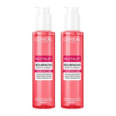 Two bottles of L'Oreal Paris Revitalift Resurfacing Serum-in-Cleanser on a white background