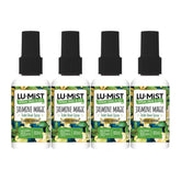 Lu Mist Jasmine Magic essential oil mist set with four spray bottles for aromatherapy and relaxation
