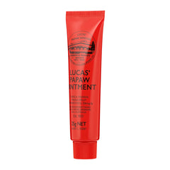 Red tube of Lucas' Papaw Ointment on a white background