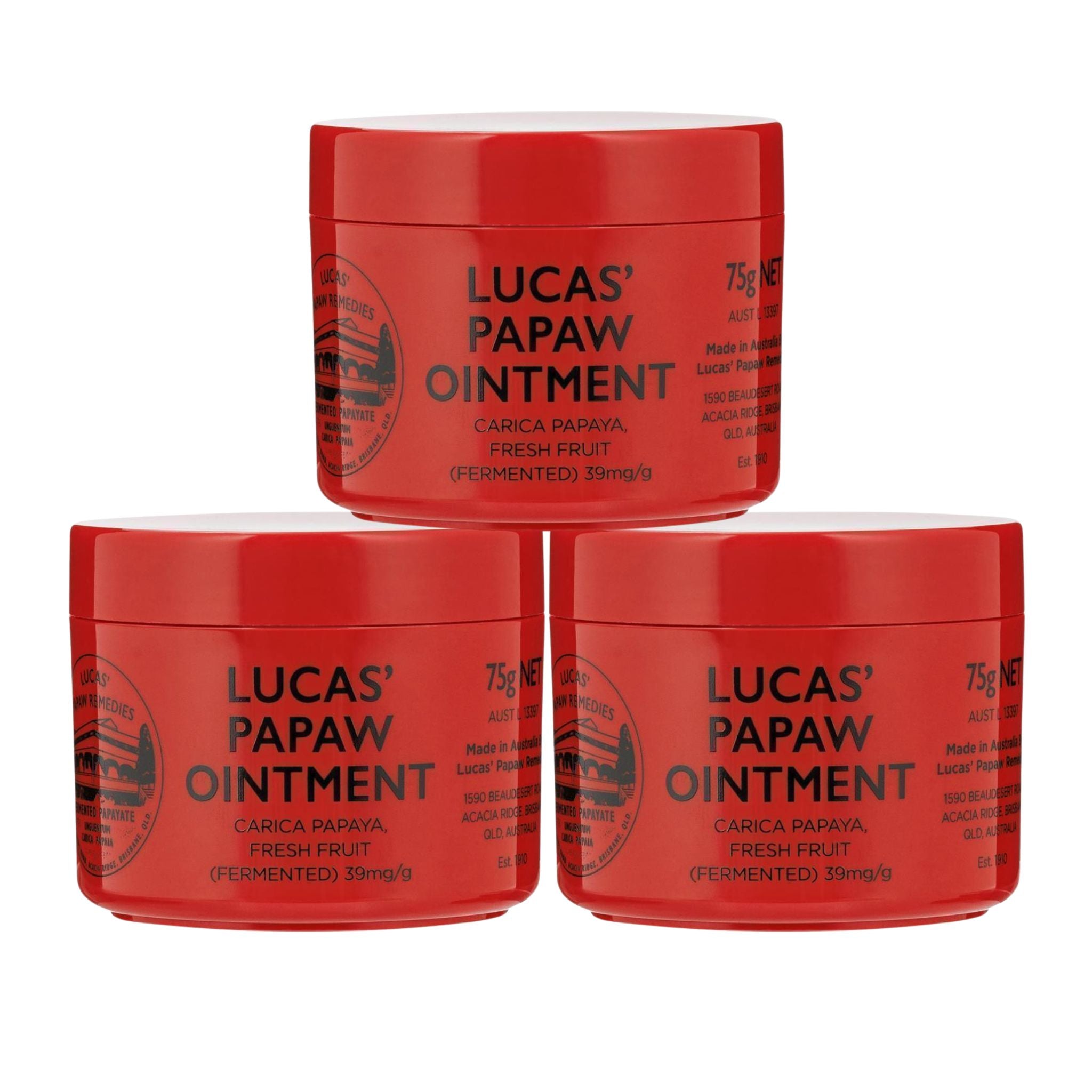 Lucas' Papaw Ointment 75g Jar – 3 Pack Showcase