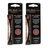Two packages of Glam Pro by Manicare 3-in-1 adhesive eyeliner on a white background