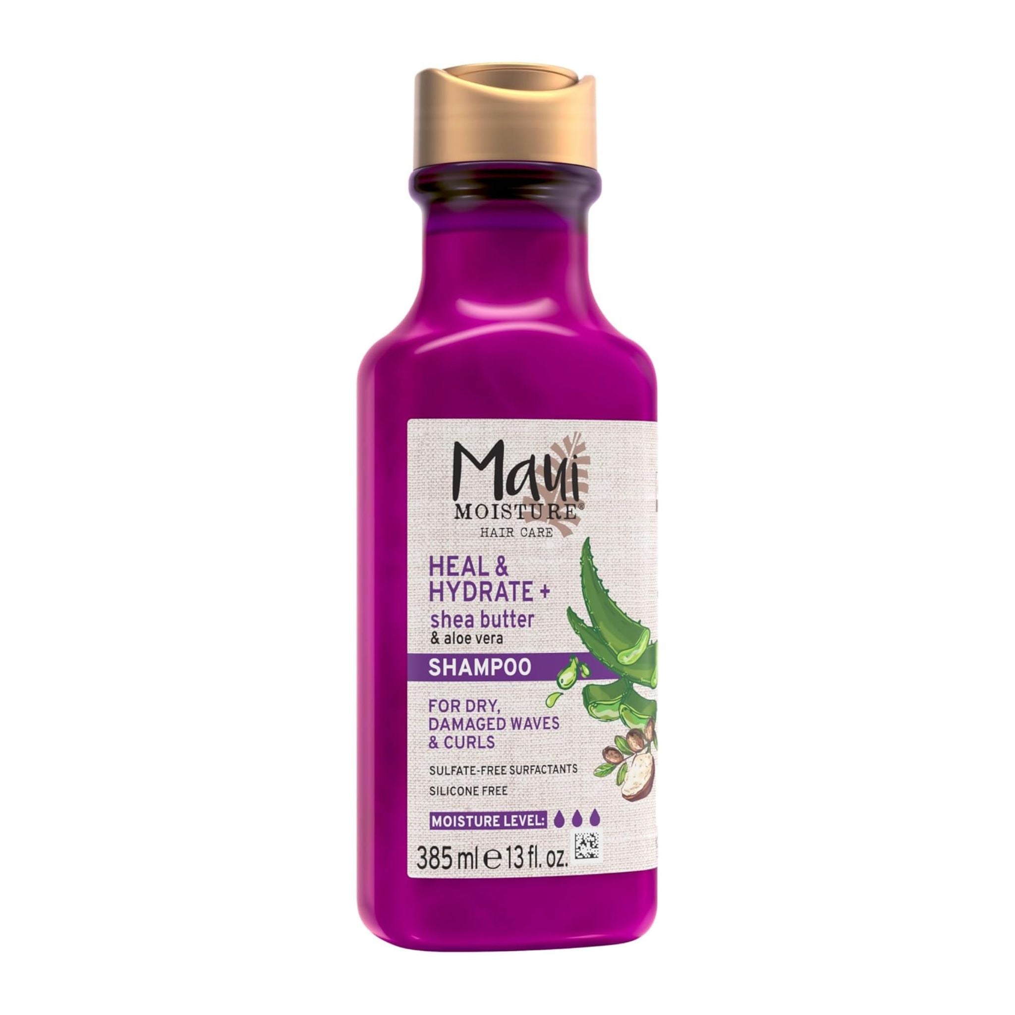 Maui Moisture Heal & Hydrate + Shea Butter Shampoo bottle back label