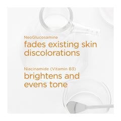 Product packaging with text about skin benefits on a white background