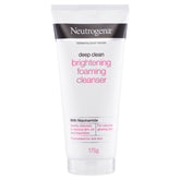Front of Neutrogena Deep Clean Brightening Foaming Cleanser 175g tube with product name and Niacinamide label