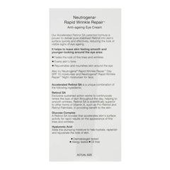 Back view showing product details of Neutrogena Rapid Wrinkle Repair Retinol Eye Cream