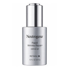 Neutrogena Rapid Wrinkle Repair retinol oil bottle on a white background