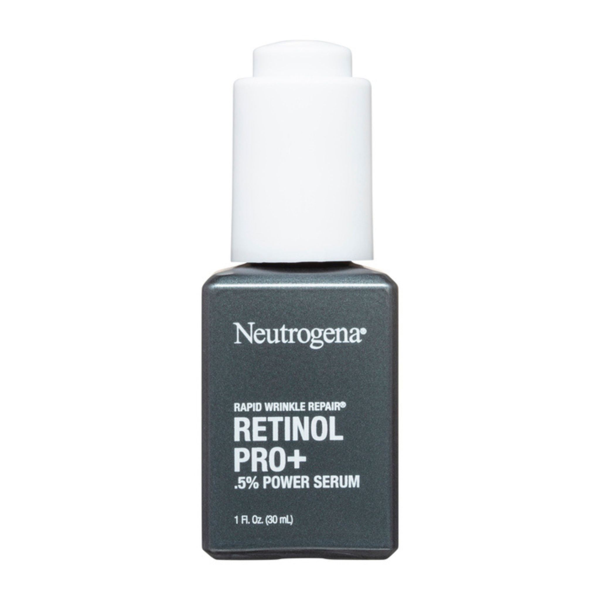 Neutrogena Retinol Pro+ serum bottle on a white background