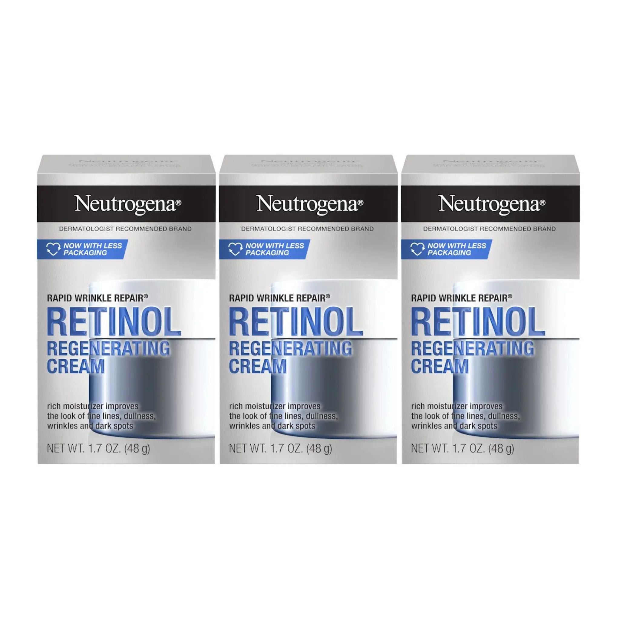 Neutrogena Rapid Wrinkle Repair Retinol Regenerating Cream three pack anti-wrinkle night cream