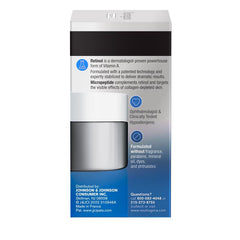 Side panel of Neutrogena Retinol Pro+ Eye Cream packaging showing clinical claims and skin benefits