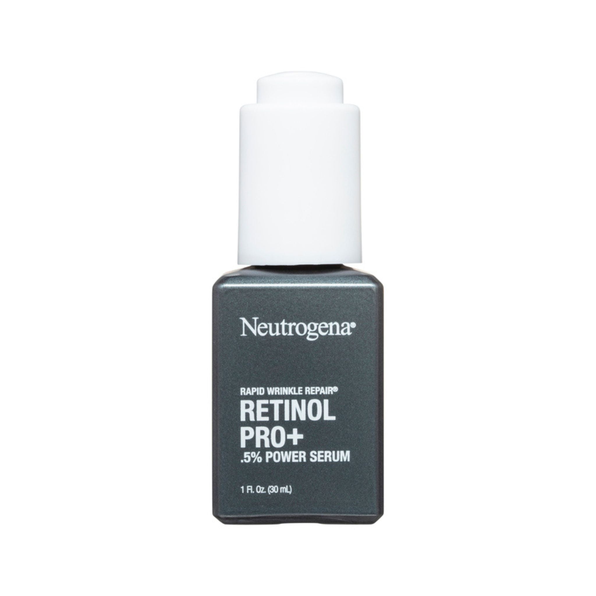 Back of Neutrogena Retinol Pro+ 0.5% Power Serum bottle showing product label and directions