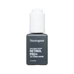 Back of Neutrogena Retinol Pro+ 0.5% Power Serum bottle showing product label and directions