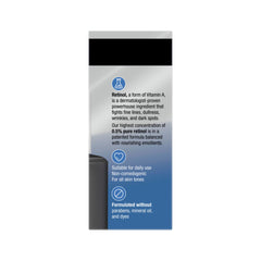 Side view of Neutrogena Retinol Pro+ Serum box highlighting retinol strength and clinical claims