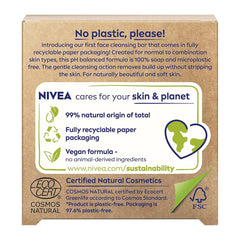 Back view of NIVEA WonderBAR Sensitive Face Cleansing Bar 75g – Ingredients and usage details