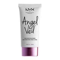 NYX Angel Veil Skin Perfecting Primer 30 mL – front view of tube packaging with pink cap.