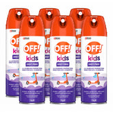 Multiple bottles of OFF! Kids DEET-Free insect repellent on a white background