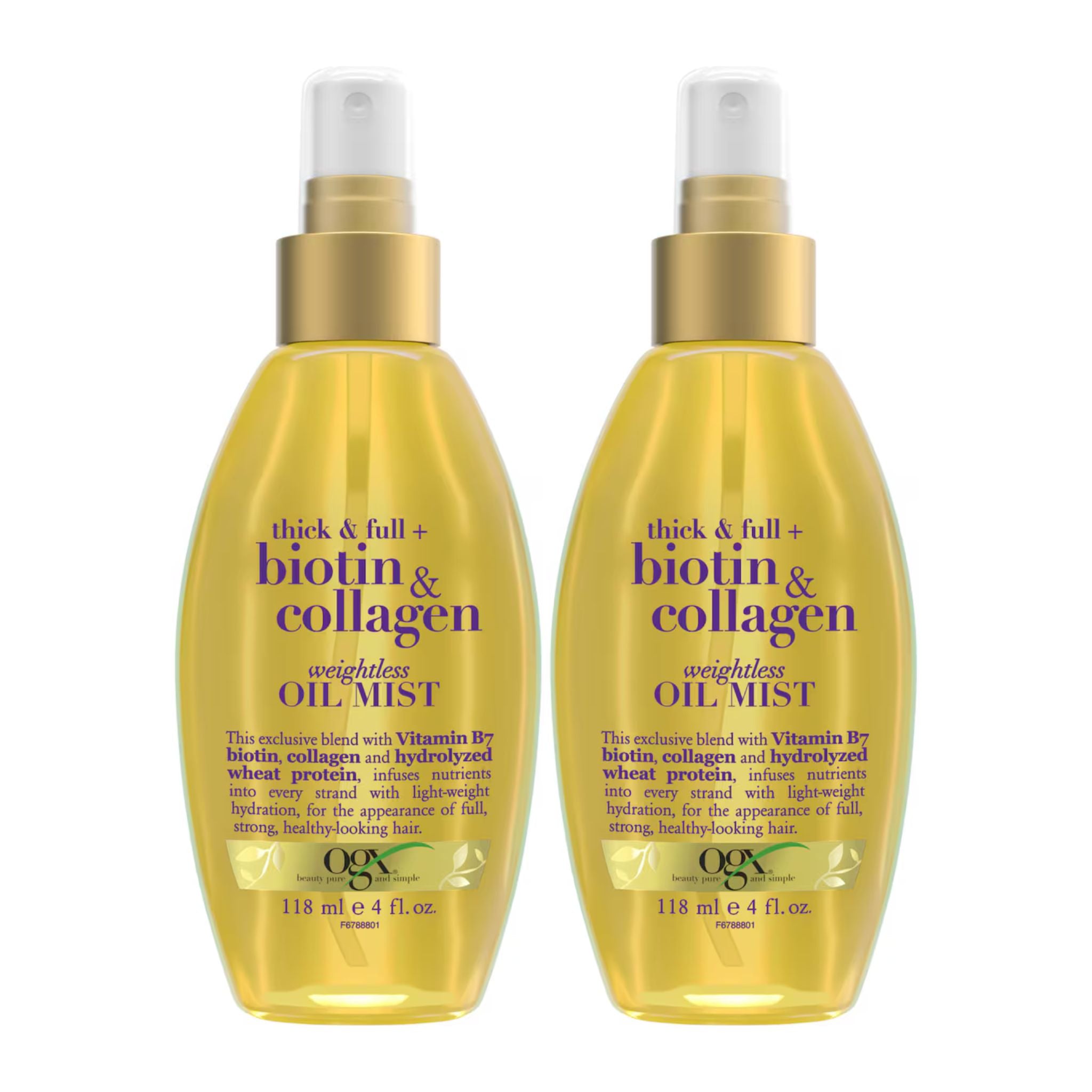 OGX Biotin & Collagen Weightless Oil Mist 2 Pack spray bottles