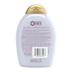 Back view of a Olay bottle with a gold cap on a white background