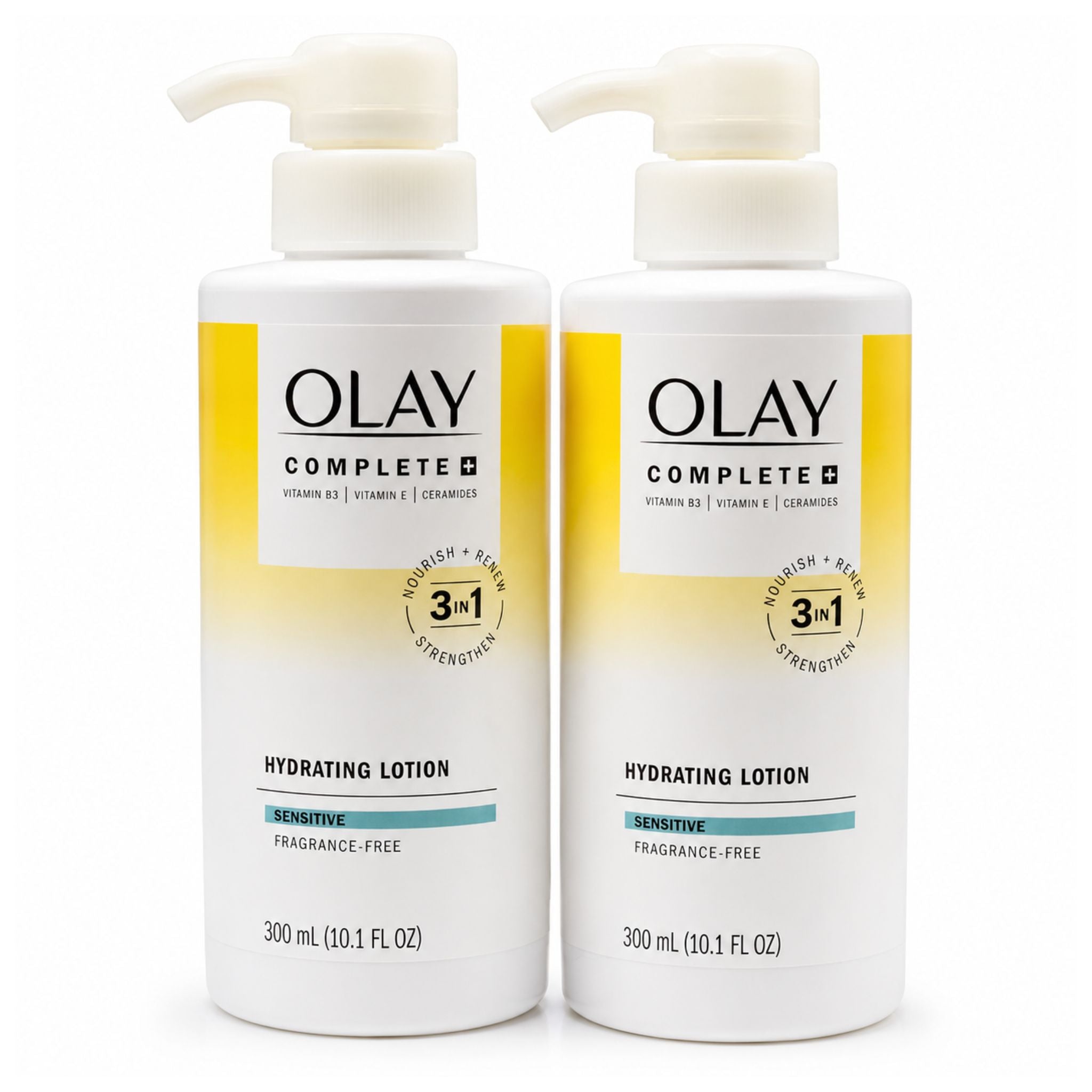 Two Olay Luminous Niacinamide + AHA Moisturiser 50 g boxes shown on a clean white background, with one box in front and one behind it.
