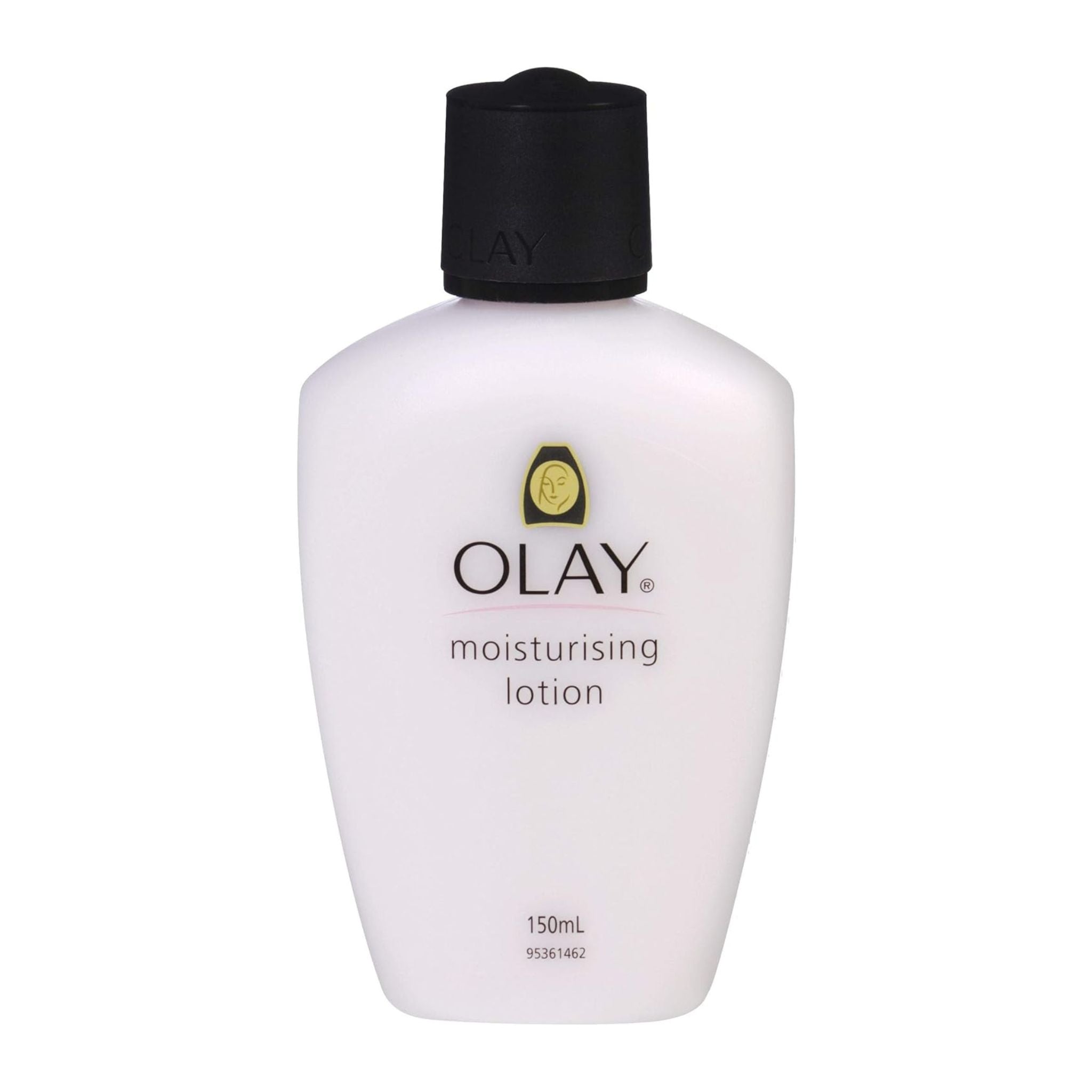 Olay moisturising lotion bottle on a white background