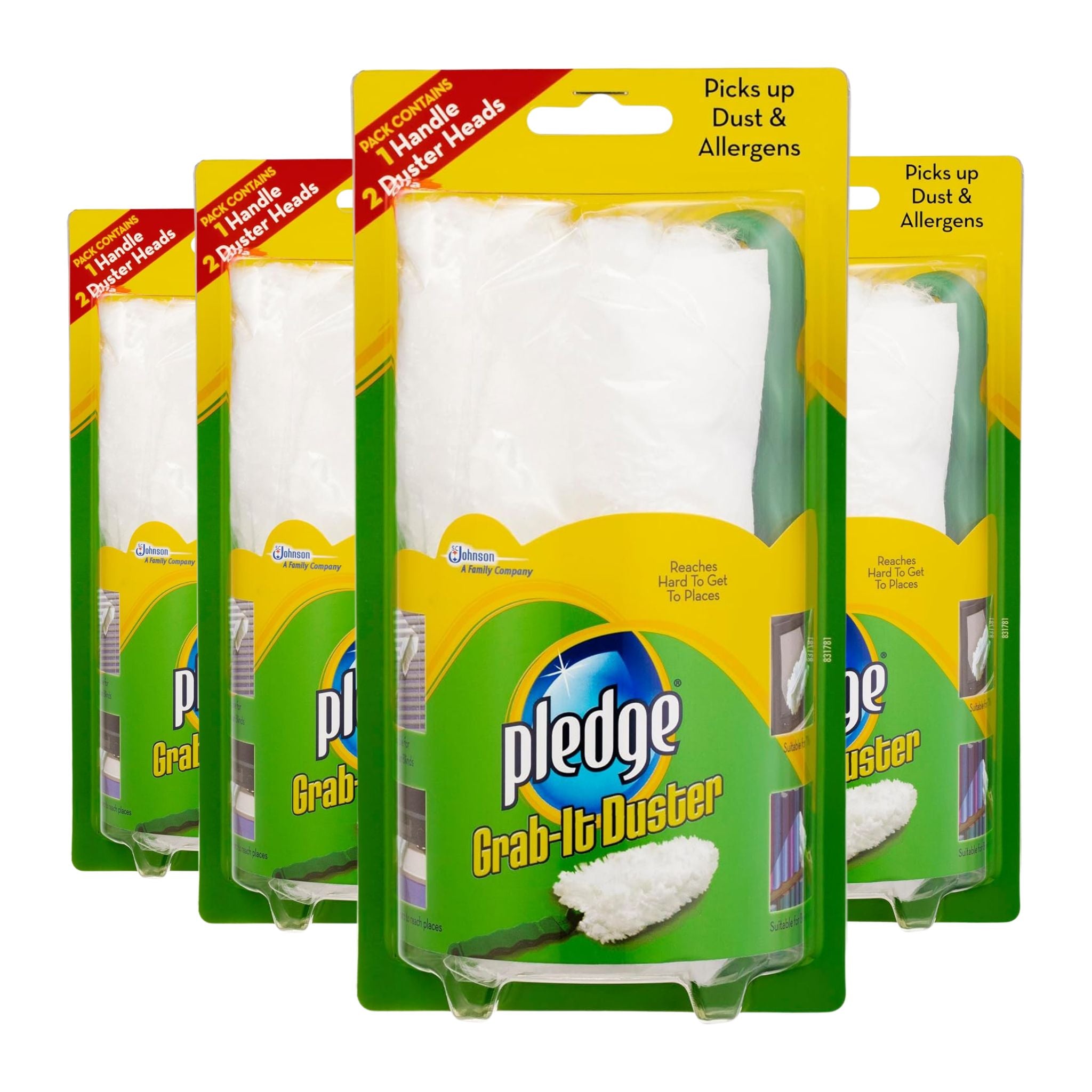 Pledge Grab-It Duster full retail pack of 4 kits with handle and duster heads