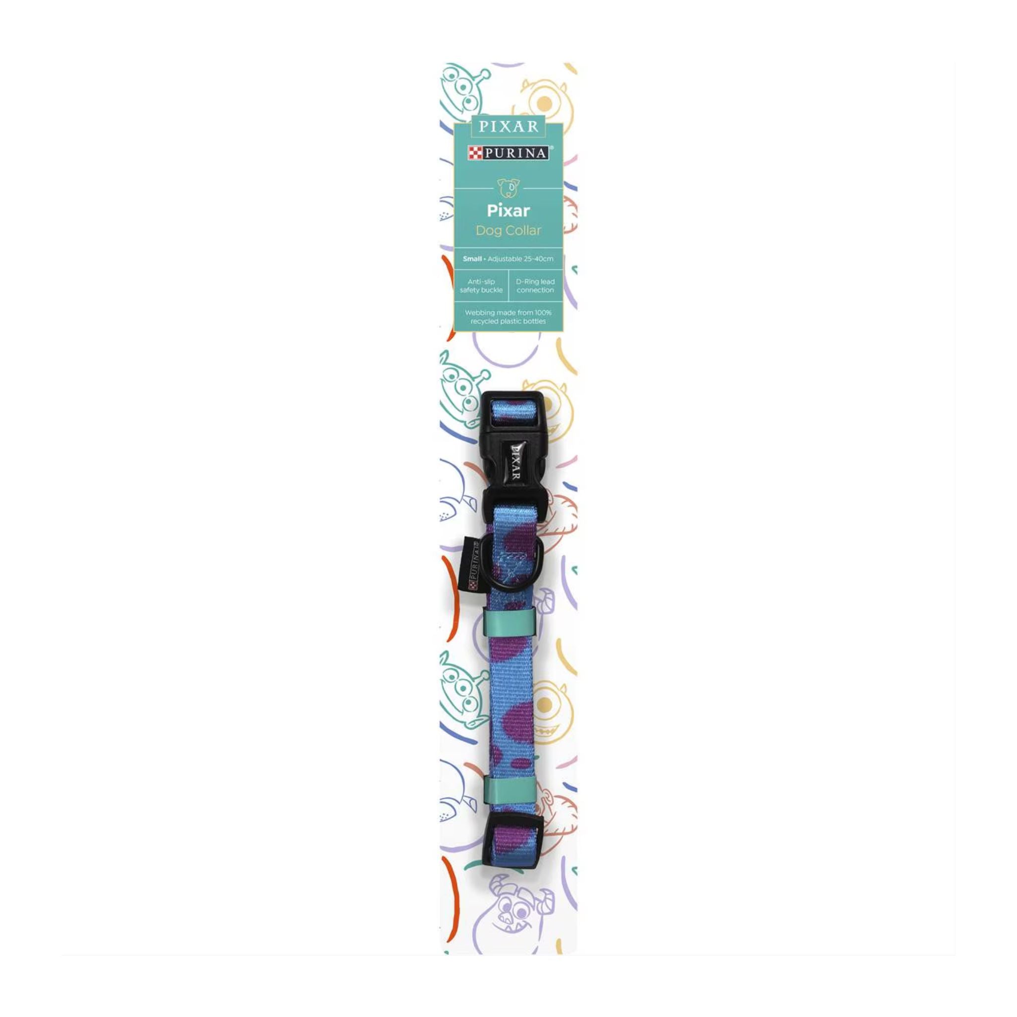 Right profile of Purina Pixar dog collar highlighting D‑ring