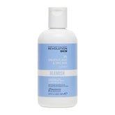 Skincare bottle labeled 'Revolution Skin' on a white background