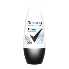 Rexona deodorant roll-on bottle on a white background