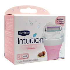 Schick Intuition razor packaging with pink and white design