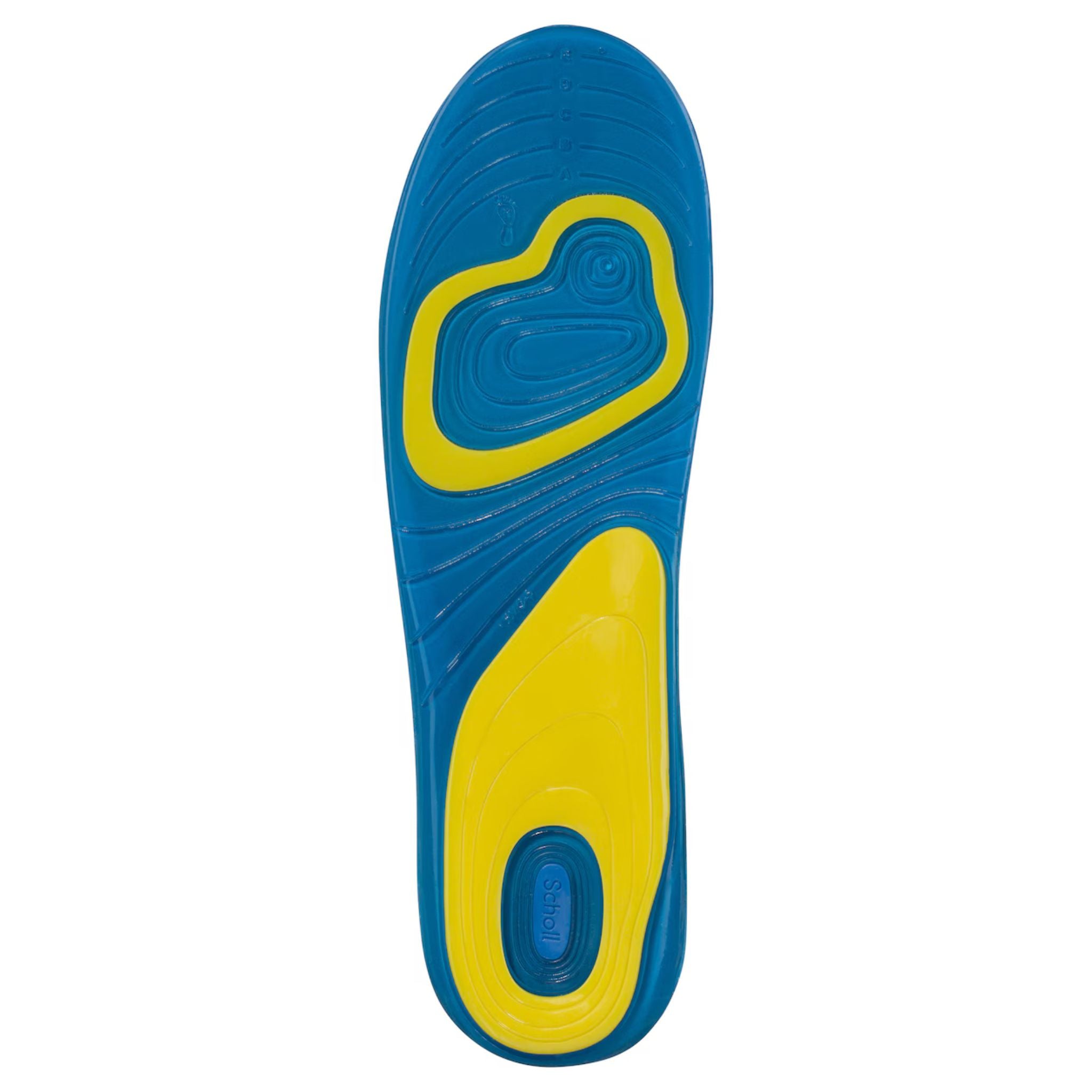 Scholl GelActiv Men’s Everyday Insoles Size 7–12 bottom view with gel cushioning zones
