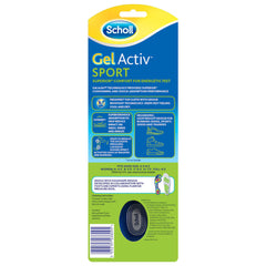 Scholl Gel Activ Sport Insole Women Single Pack Back View with Specifications