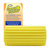 Yellow damp duster with packaging on a white background