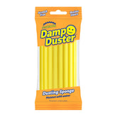 Packaged Damp Duster with yellow dusting sponges on an orange background