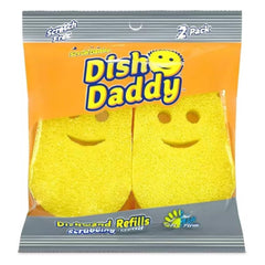 Scrub Daddy Dish Daddy Refills 2 Pack – front packaging with yellow smiley sponge heads