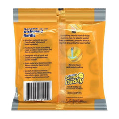 Orange packaging of Scrub Daddy refills with text and branding on a white background
