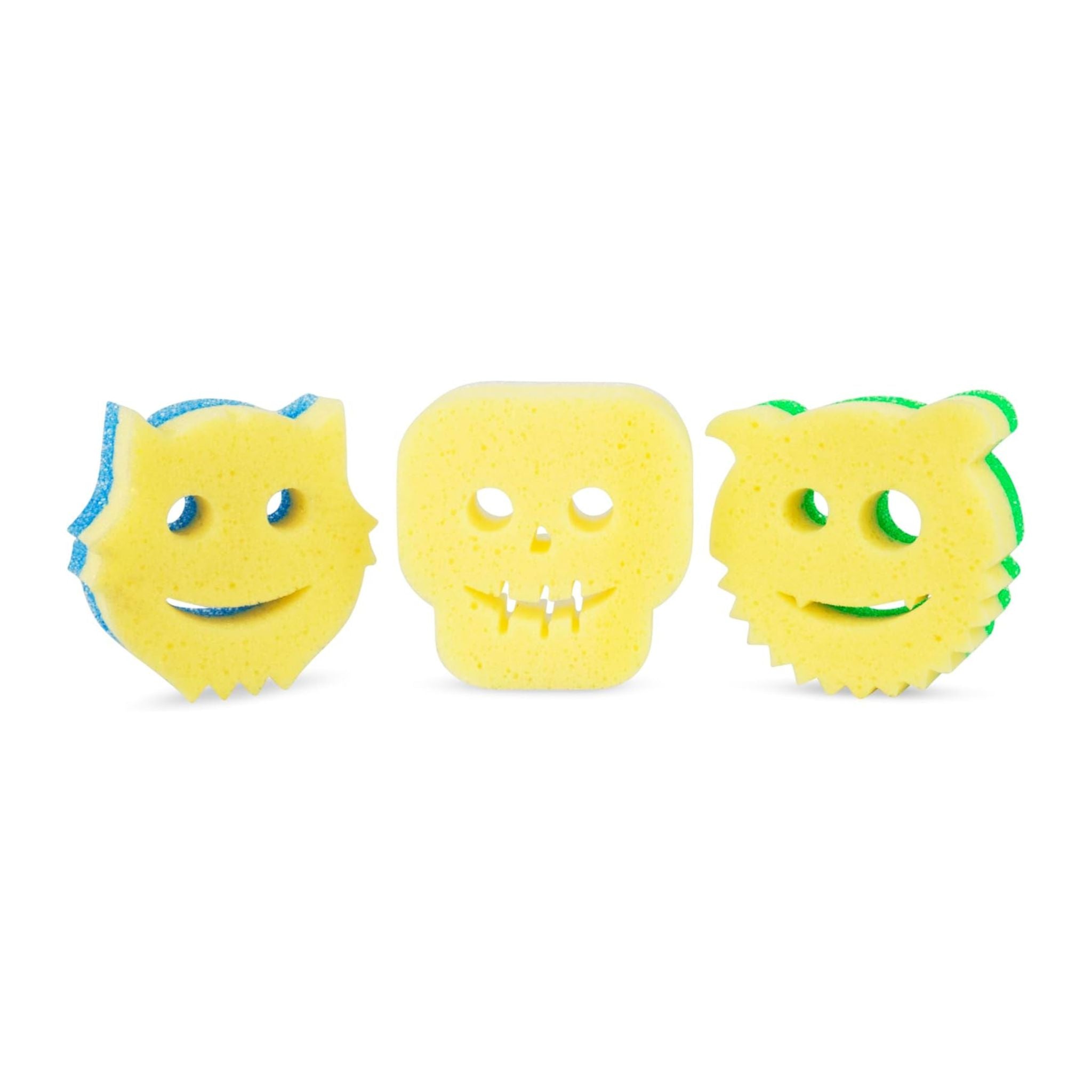 Back view displaying packaging details of the Halloween sponge set