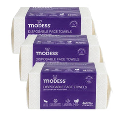 Modess Disposable Face Towels – 66 Count pack with towels displayed