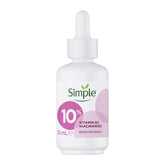 Simple 10% Vitamin B3 Niacinamide booster serum bottle on a white background