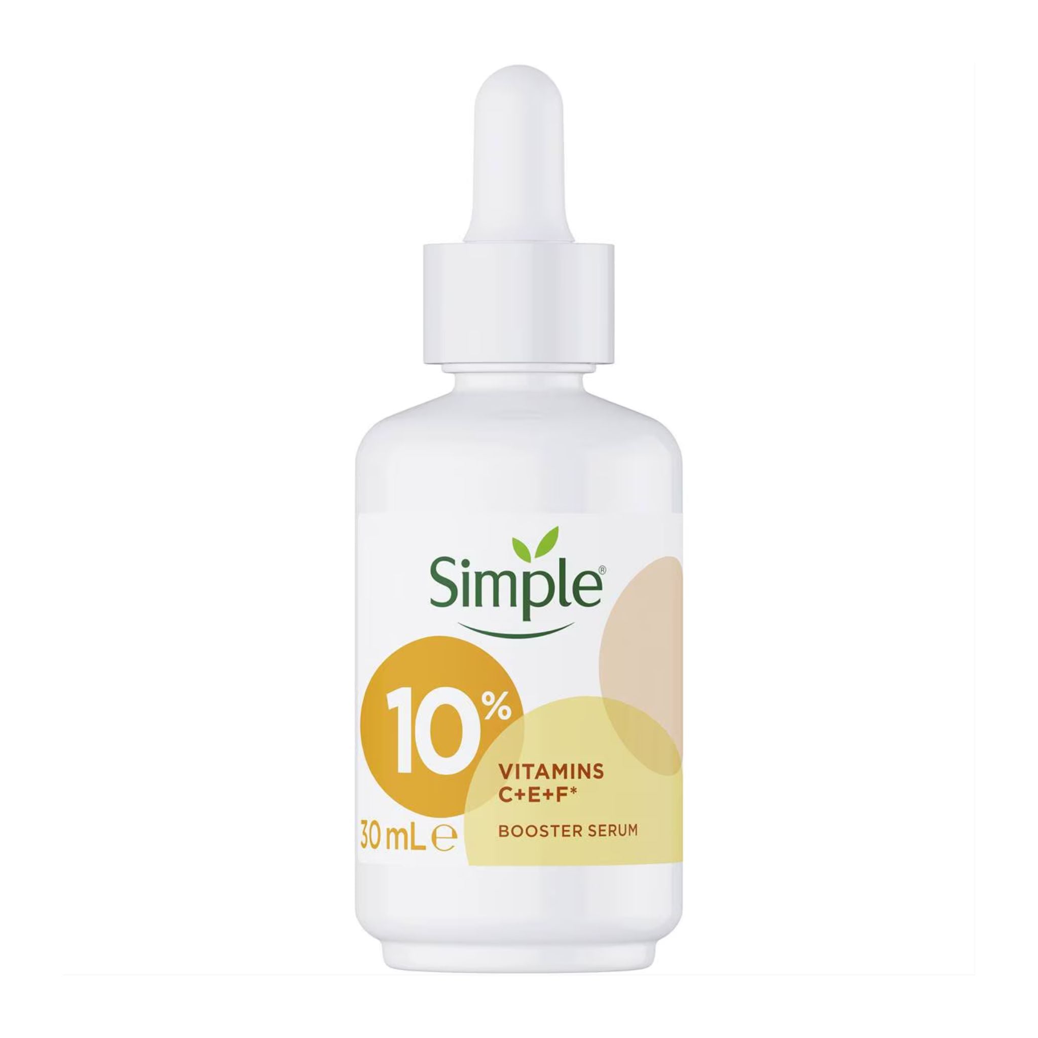 Simple skincare serum bottle with dropper on a white background